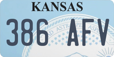 KS license plate 386AFV