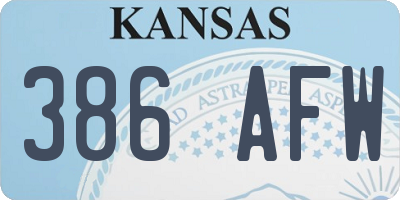 KS license plate 386AFW