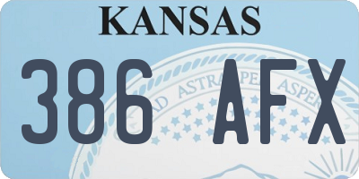 KS license plate 386AFX