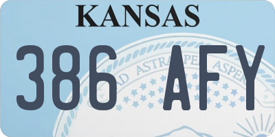 KS license plate 386AFY