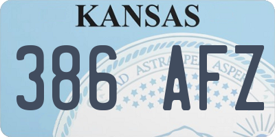 KS license plate 386AFZ