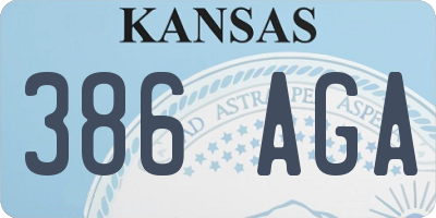 KS license plate 386AGA
