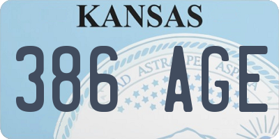 KS license plate 386AGE