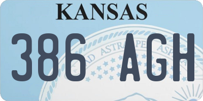 KS license plate 386AGH