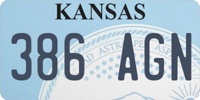 KS license plate 386AGN