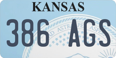 KS license plate 386AGS