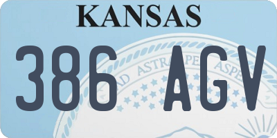 KS license plate 386AGV