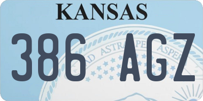 KS license plate 386AGZ