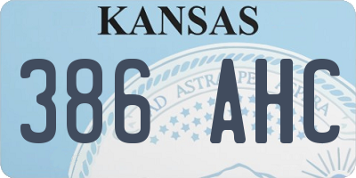 KS license plate 386AHC