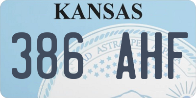 KS license plate 386AHF