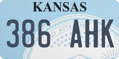 KS license plate 386AHK