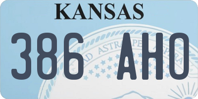 KS license plate 386AHO