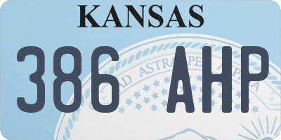 KS license plate 386AHP