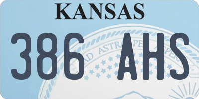 KS license plate 386AHS