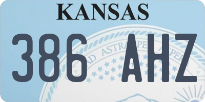 KS license plate 386AHZ
