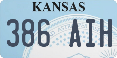 KS license plate 386AIH