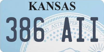 KS license plate 386AII