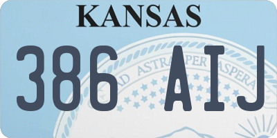 KS license plate 386AIJ