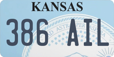 KS license plate 386AIL