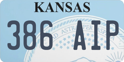 KS license plate 386AIP