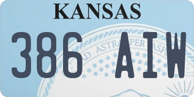 KS license plate 386AIW