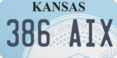 KS license plate 386AIX