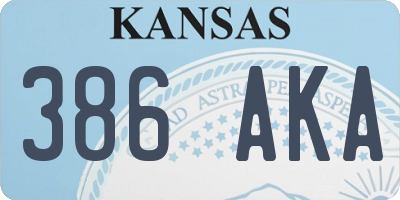 KS license plate 386AKA