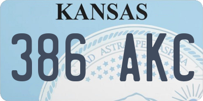 KS license plate 386AKC
