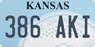 KS license plate 386AKI