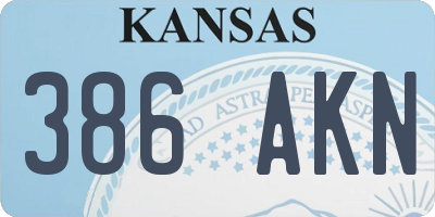 KS license plate 386AKN