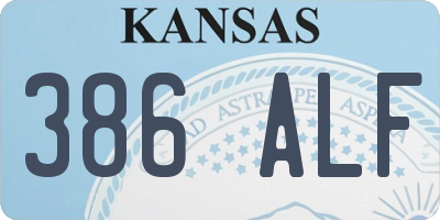 KS license plate 386ALF