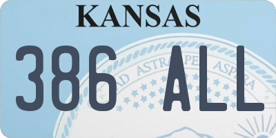 KS license plate 386ALL