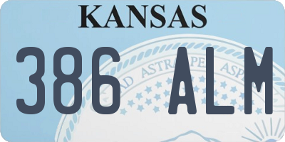 KS license plate 386ALM