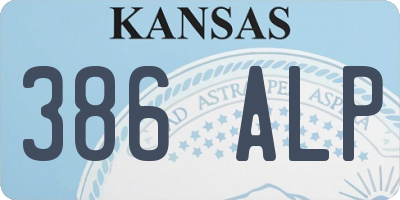 KS license plate 386ALP