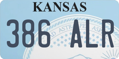 KS license plate 386ALR