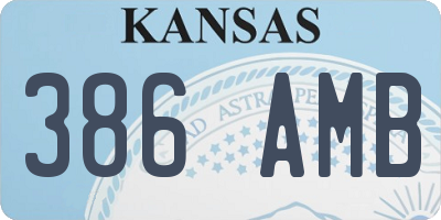 KS license plate 386AMB