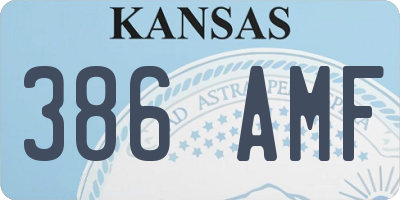 KS license plate 386AMF