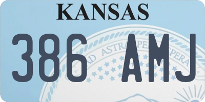 KS license plate 386AMJ