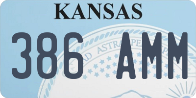 KS license plate 386AMM