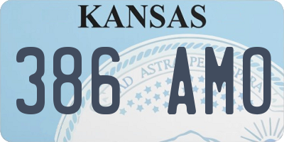 KS license plate 386AMO