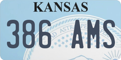 KS license plate 386AMS