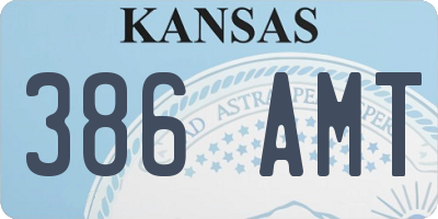 KS license plate 386AMT