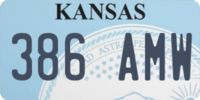 KS license plate 386AMW
