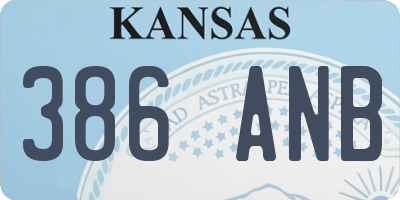 KS license plate 386ANB