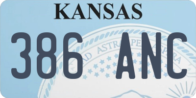 KS license plate 386ANC