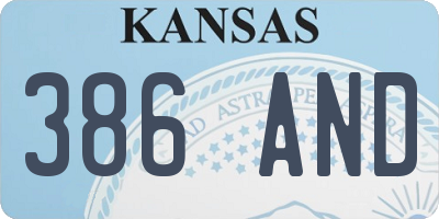 KS license plate 386AND
