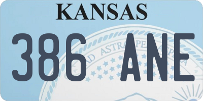 KS license plate 386ANE