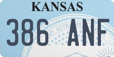 KS license plate 386ANF