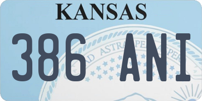 KS license plate 386ANI