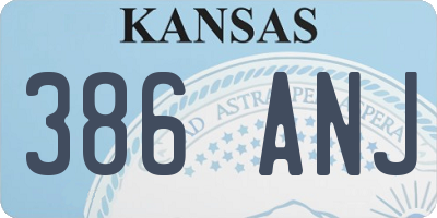 KS license plate 386ANJ